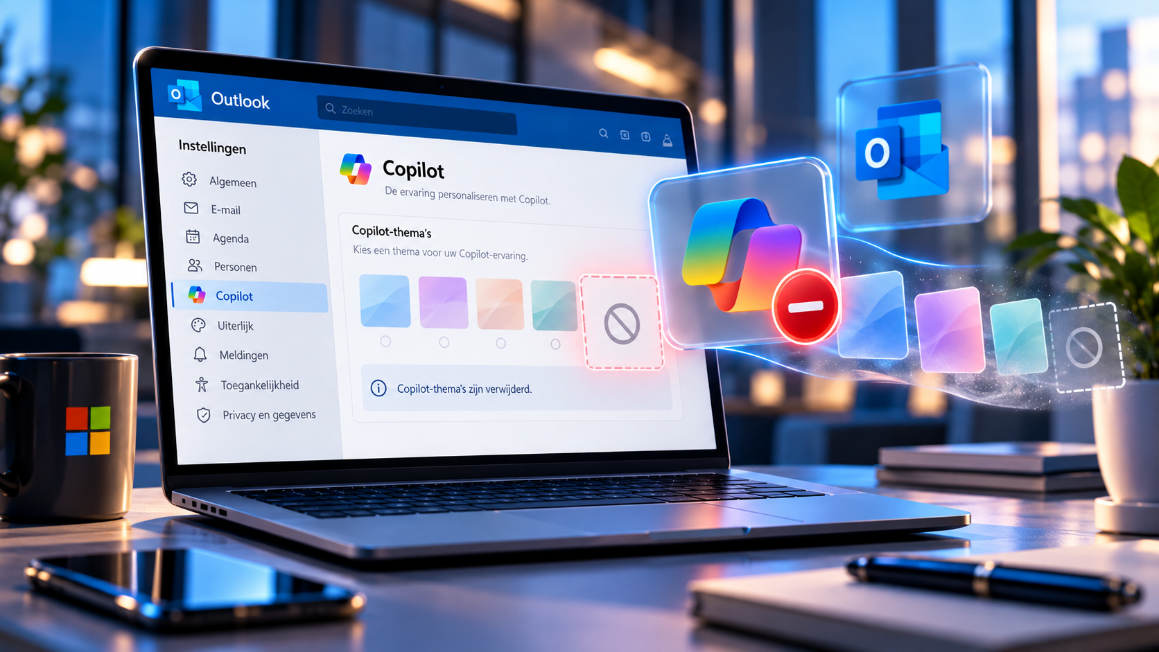 Microsoft stopt met Copilot-thema’s in Outlook (MC1492954)