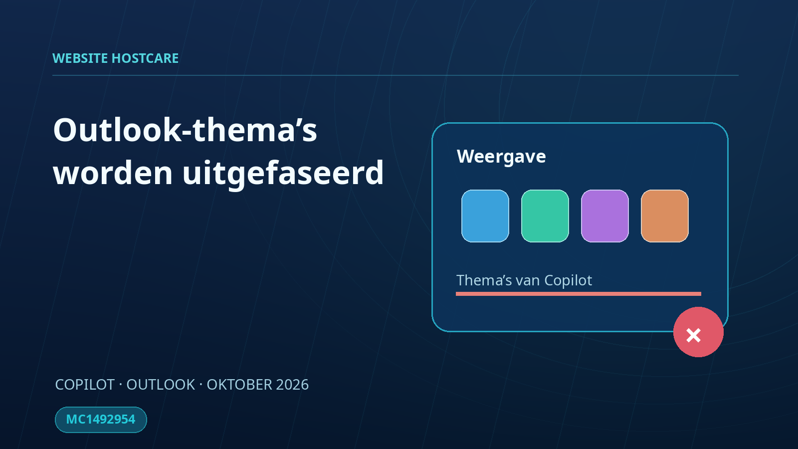 Microsoft stopt met Copilot-thema’s in Outlook (MC1492954)